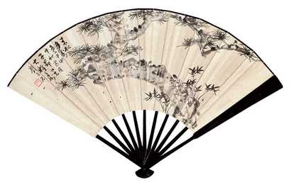 刘光城 春松多寿色 成扇
